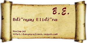 Bányay Eliána névjegykártya